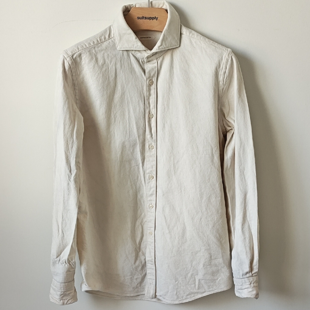 Suitsupply Men's Off-White Button Down Shirt
